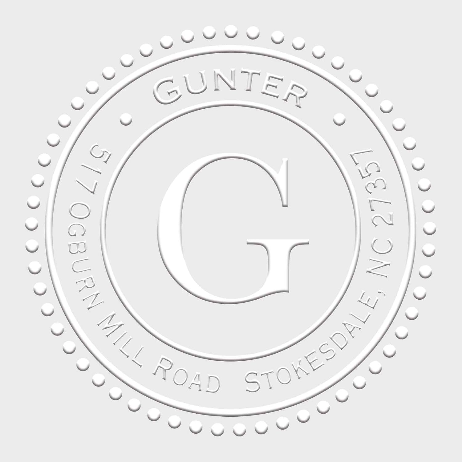 Custom Monogram Address Embosser - Personalized Round Seal with 50 Seal Labels - Style EM014