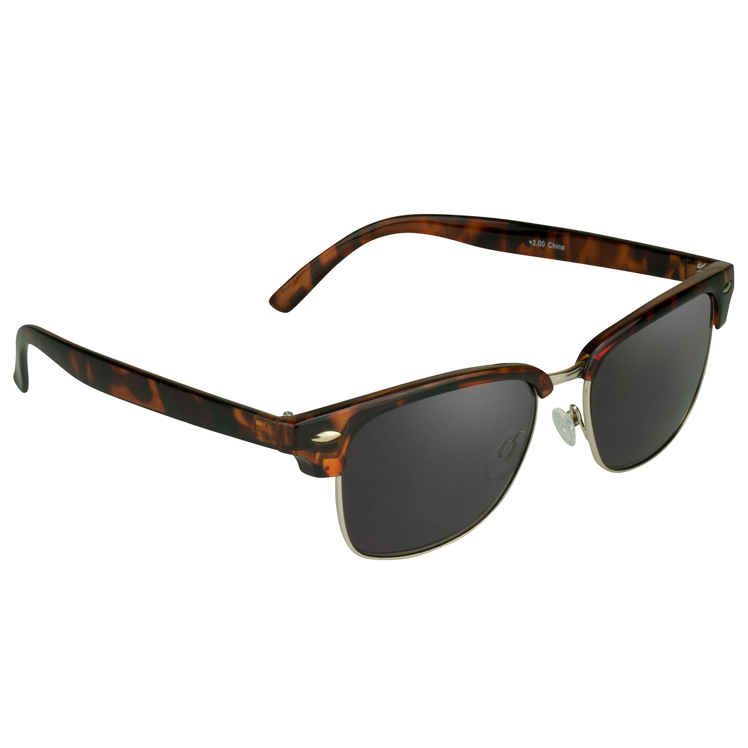 proSPORT Classic Reading Sunglass Reader for Men & Women - NOT BIFOCAL Horn Rimmed Frame (Tortoise Shell Brown, 1.25, multiplier_x)