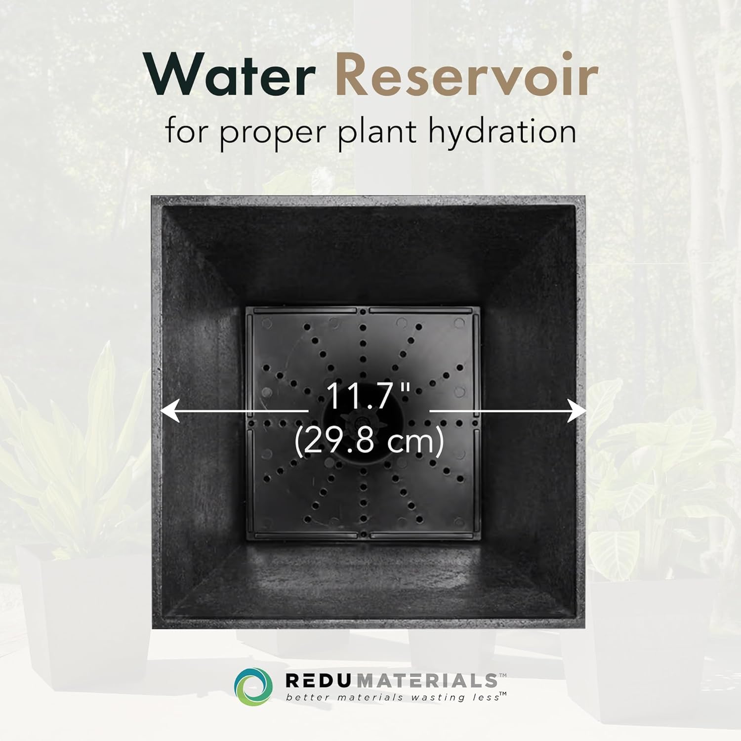 Tierra Verde 2-Pack Indoor & Outdoor Self-Watering Square Planters, Small, Sonata, Black - Planter Containers for Plants and Flowers - Gardening and Landscaping Accessories