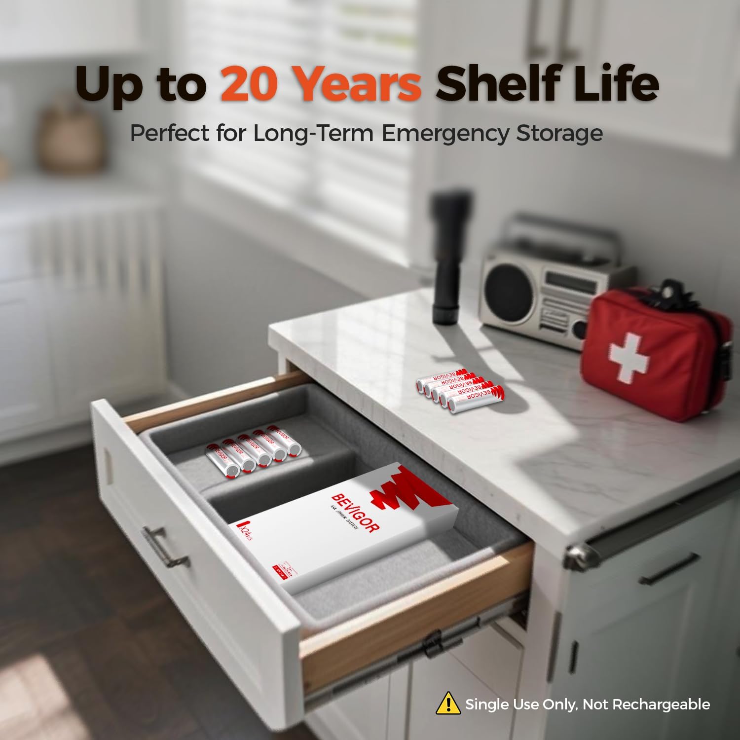 BEVIGOR AAA Lithium Batteries, 24Pack Lithium Iron Triple A Batteries, 1.5V 1200mAh Longer Lasting AAA Batteries for Flashlight, Toys, Remote Control, Non-Rechargeable