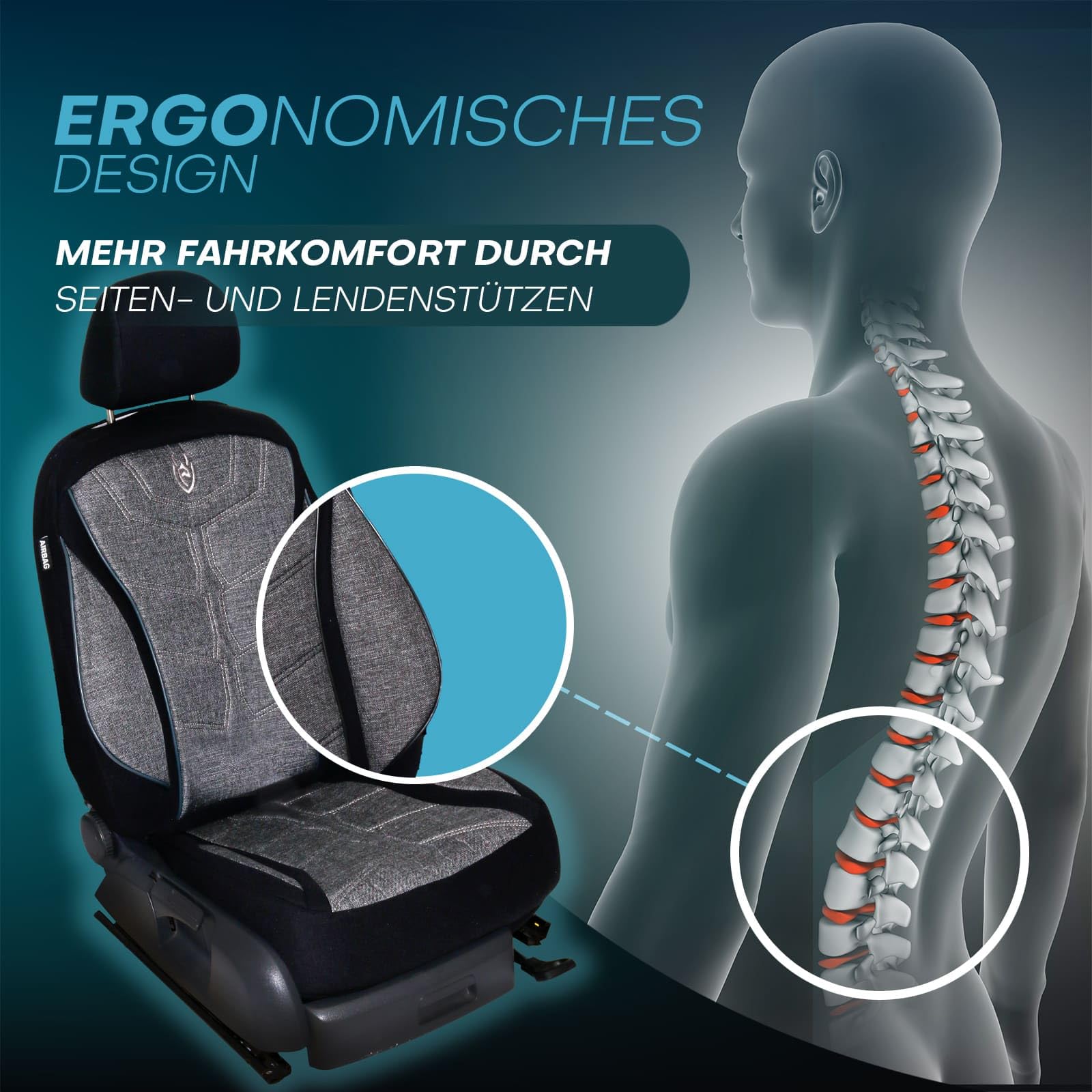 Fundas de asiento aptas para BMW 2 | Color: blanco y negro | Modelo: Prime MT | Fundas de asiento | Fundas de asiento | MT5