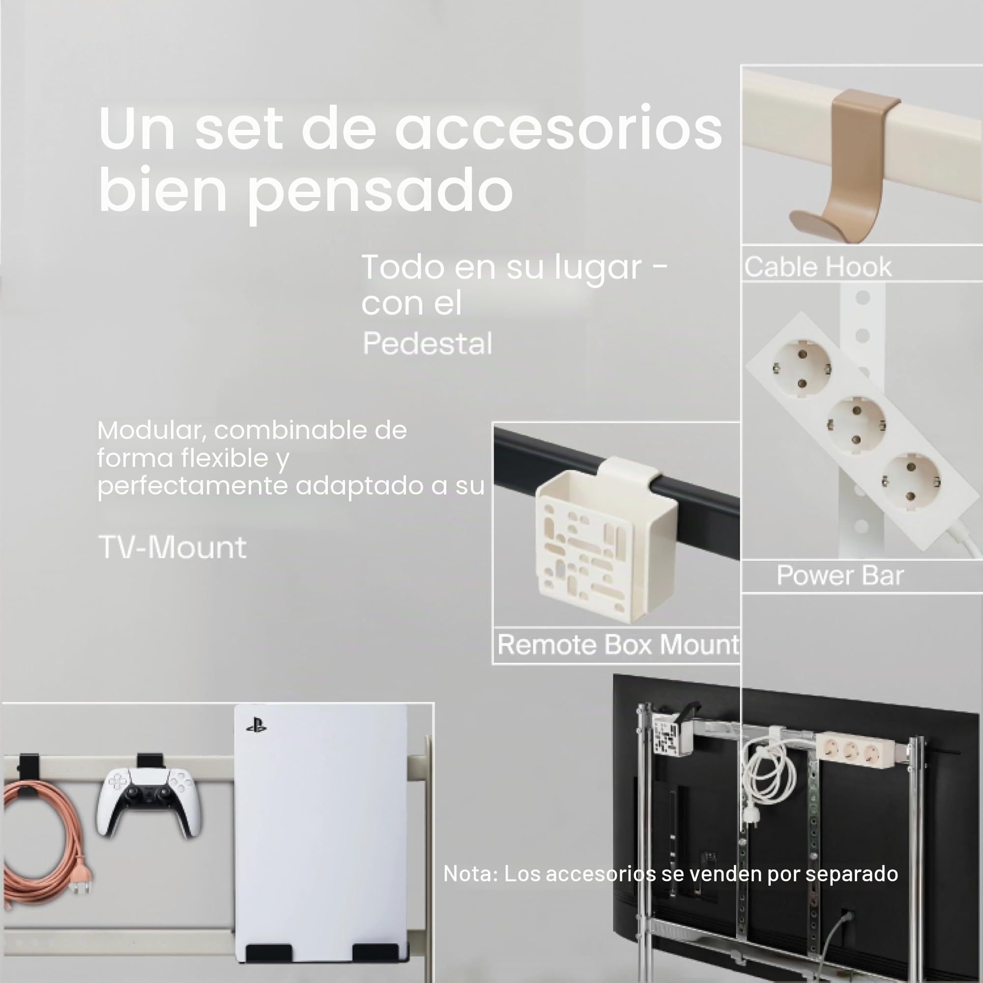 Pedestal Moon Rollin' | Soporte TV Giratorio | Soporte Pie TV de Diseño Danés | Mueble Television de Moda (Azul)