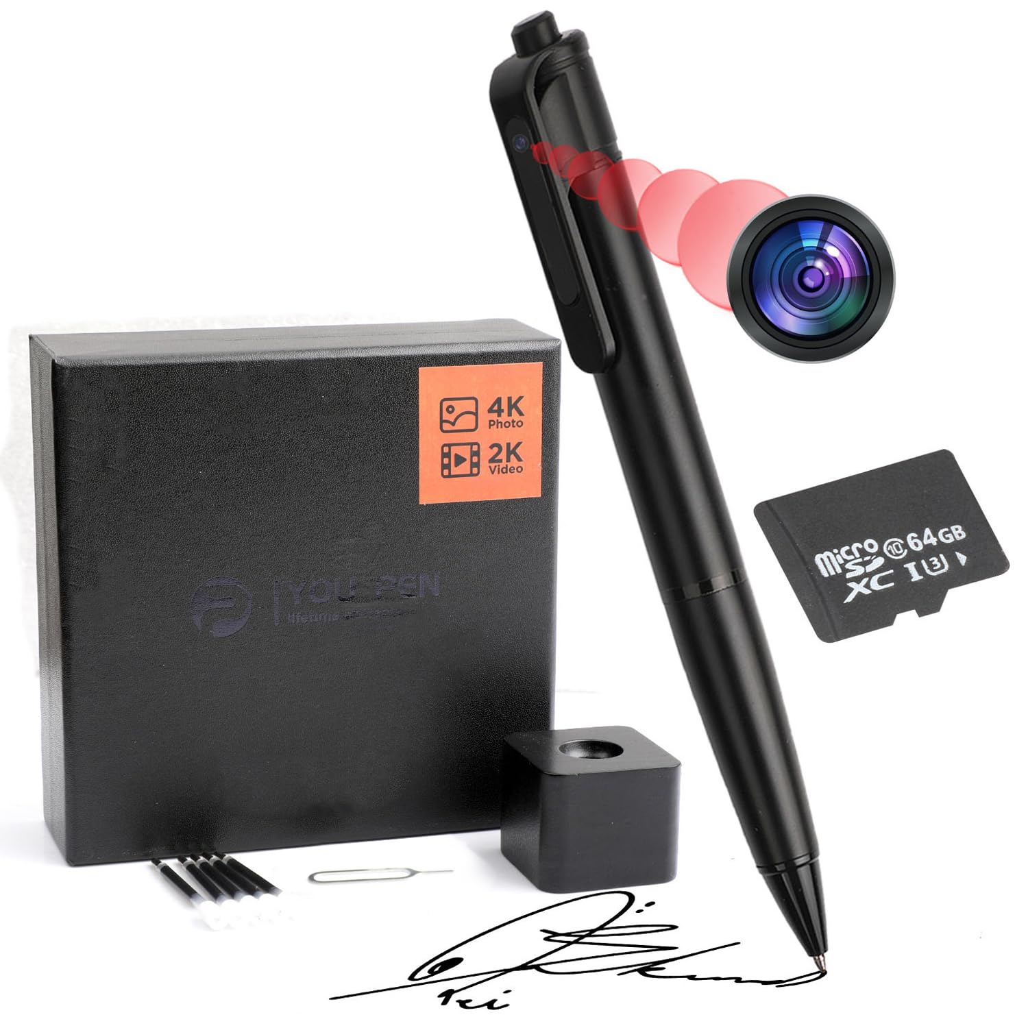 WatchfulVision 2K HD Body Camera, 64GB Small Indoor Cam, Portable Cam, Mini Home Surveillance Camera for Kids Pet Baby Security