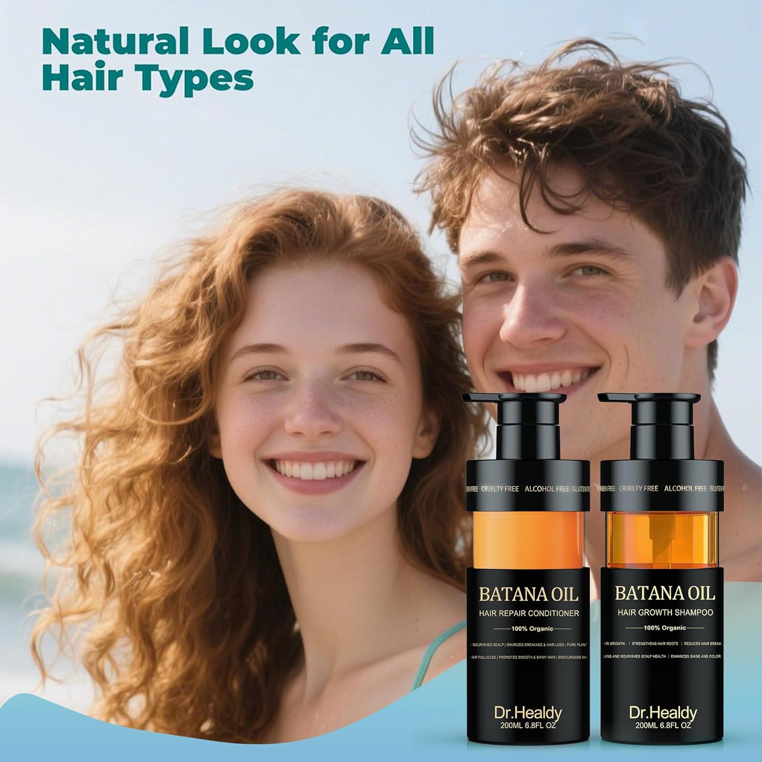 Batana Oil Shampoo and Conditioner Set - for Hair Growth,Thickening & Hydration,Sulfate Free - Fights Hair Loss & Clarifies Scalp -Root Activator Shampoo for Men (6.8 Fl Oz×2) - Image 7