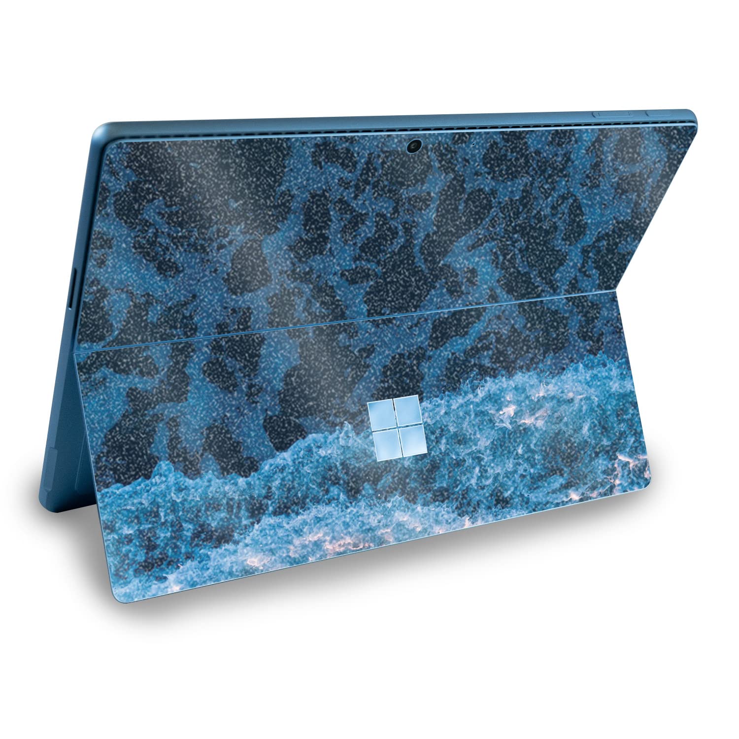 MightySkins Glossy Glitter Skin Compatible with Microsoft Surface Pro 9 (2022) - Ocean Waves | Protective, Durable High-Gloss Glitter Finish | Easy to Apply & Change Styles | Made in The USA