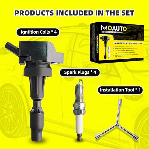 Miniatura 6 de Juego de 4 bobinas de encendido UF817 27301-2B120 y 4 bujías de iridio compatibles con Hyundai Elantra 2017-2019 Sonata 2015-2019 Tucson 2016-2018