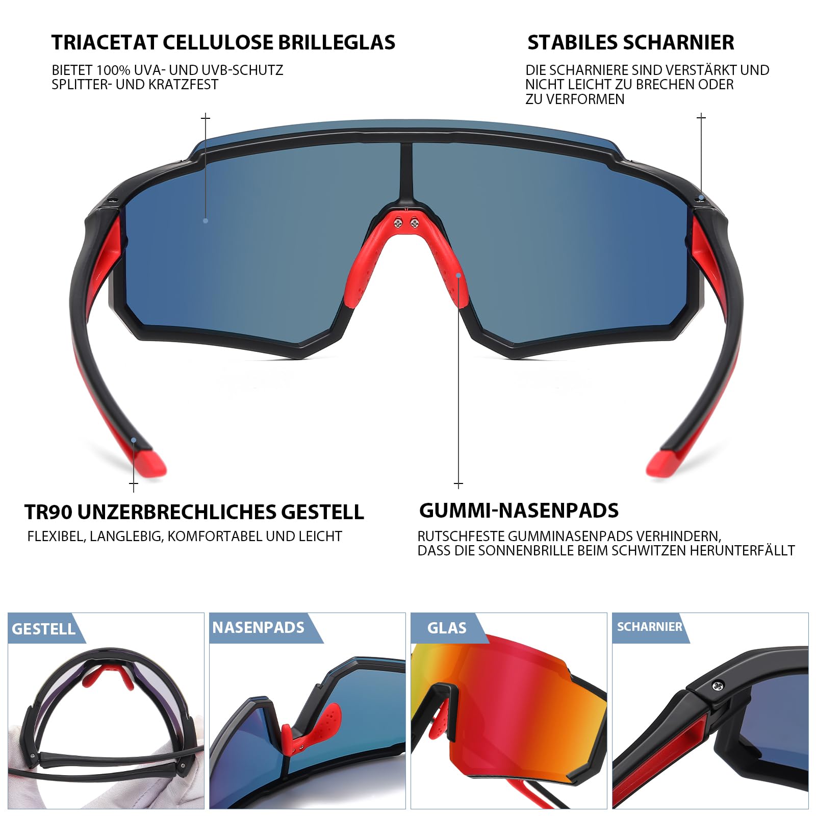 DUCO Polarizzato Gioventù Sport Ciclismo Ombra Luce Montatura UV400 Bambino Ragazzi Ragazze Baseball Occhiali da Sole 8-16 Anni DK310