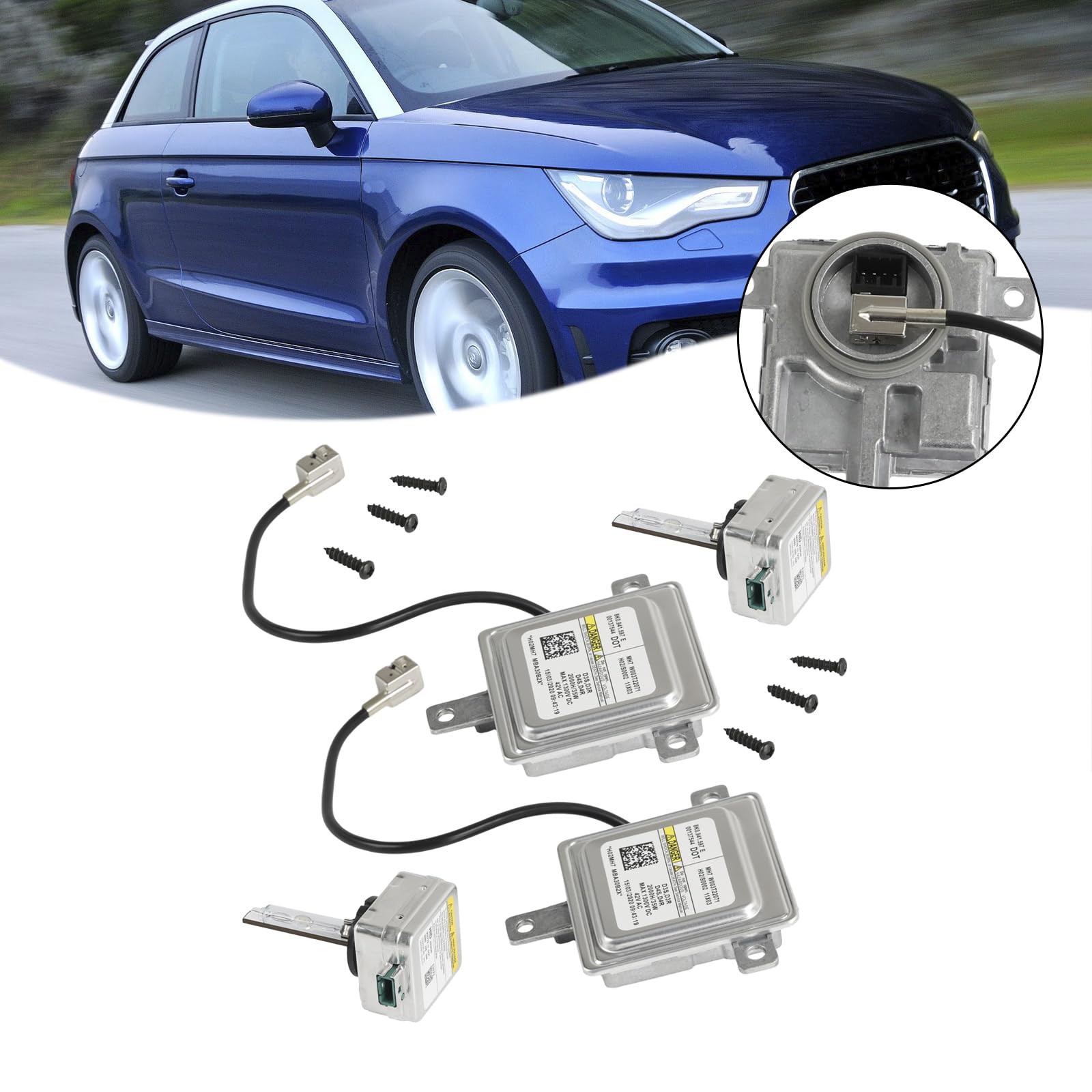 Xenon Steuergerät 8K0941597E mit D3S Xenon Brennern, HID Vorschaltgerät für Audi A1 A3 A4 A5 A6 A7 A8 Q3 Q5 Q7 S1 S3 S4 S5 S6 S7 S8 RS5 RS6 RS7 | für Volkswagen CC EOS Golf GTI Jetta