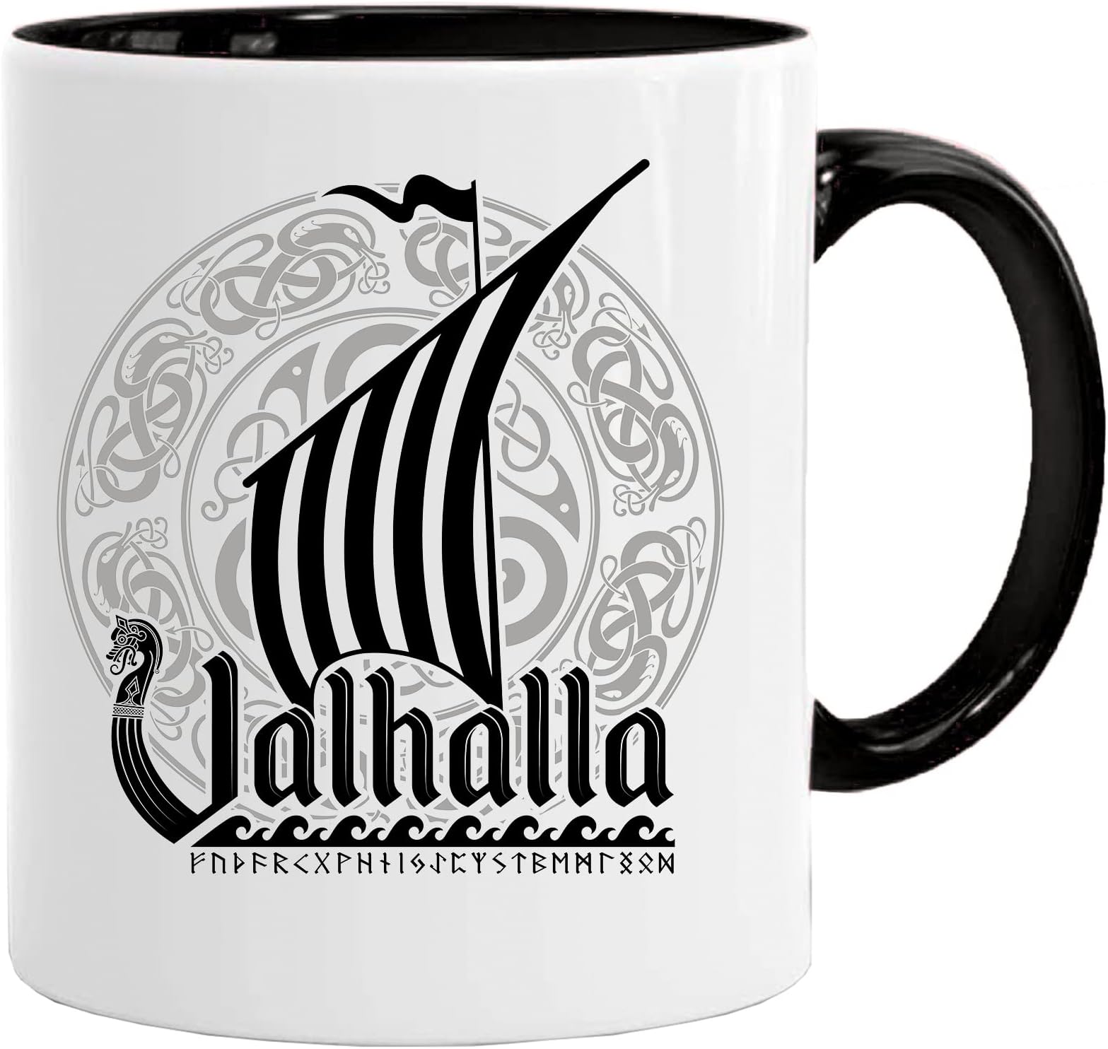 Valhalla Viking Mug | Coffee Tea Mug for Breakfast/Birthday Presents for Dad/Uncle/Mam