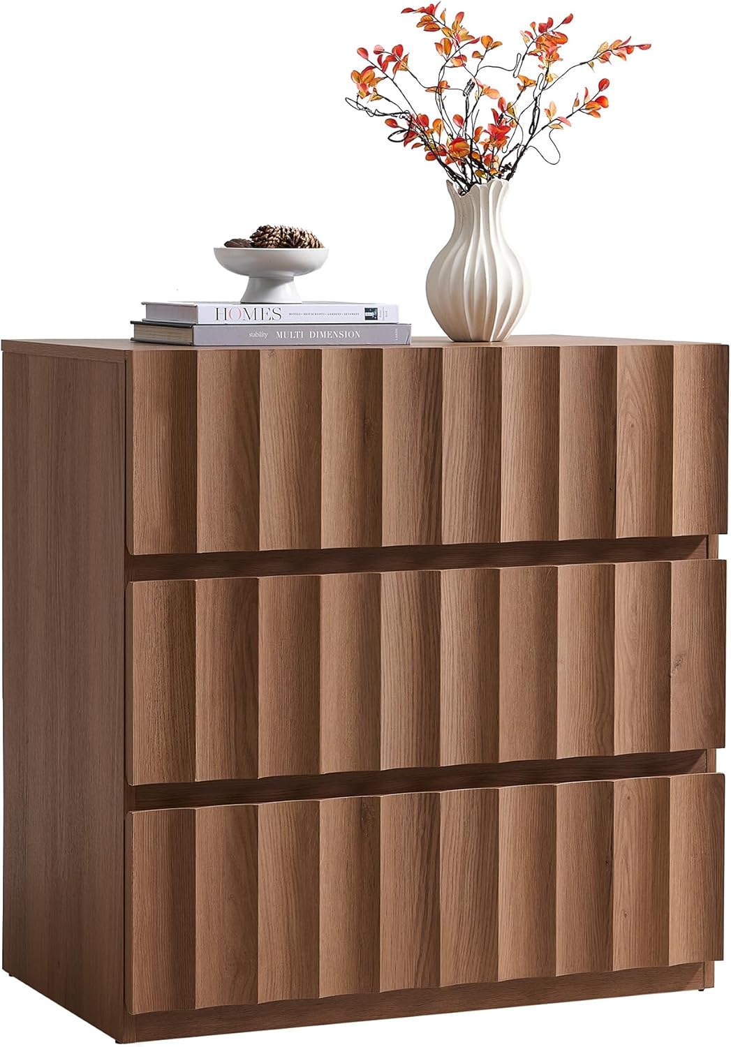 VividVibe 9 Drawer Dresser-93.87" Extra-Wide Fluted Wooden Dressers & Chests of Drawers, Long Dresser TV Stand with Large Storage Horizontal Dressers for Bedroom Nursery Modern Amber Oak