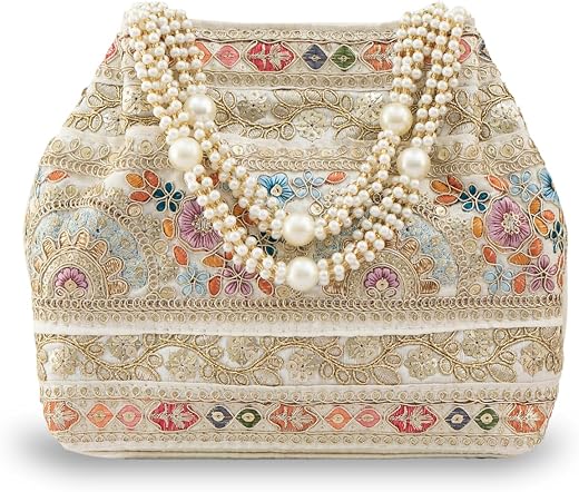 Vesara Golden Potli Handbags For Women | Potli Bags For Ladies For Wedding | Potli Bags For Women | Wedding Bags For Woman...