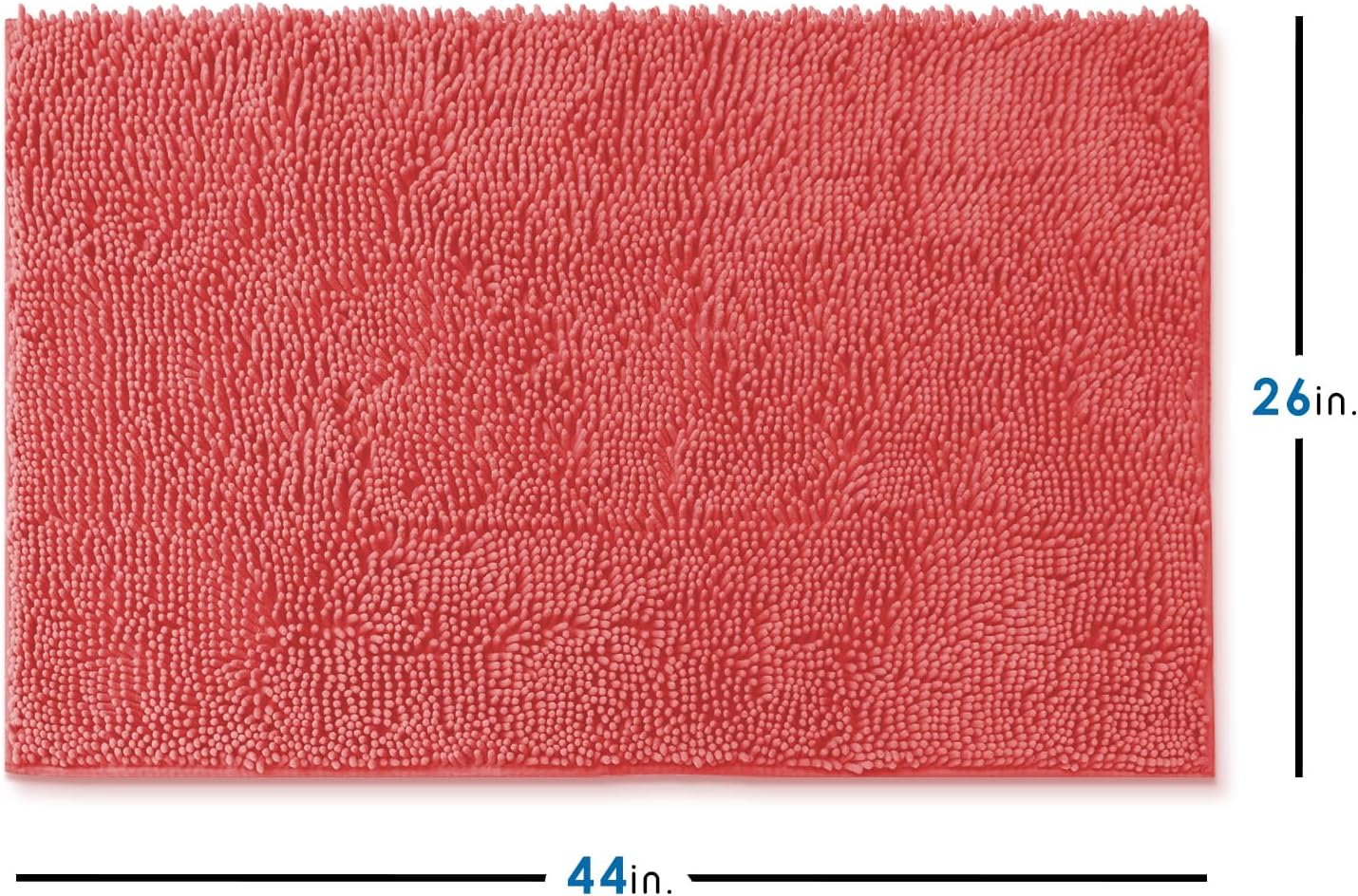 Nestl Bathroom Rugs, Chenille Bath Mat - Machine Washable Bath Mats for Bathroom Non-Slip Backing Rubber, Quick Dry Bathroom Mat - Rose Bath Rug, 26x44