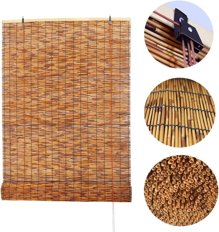 屋外竹すだれ 天然すだれ 竹カーテン 竹製カーテン 幅 45-180 cm 高い 80-280 cm 遮光 遮熱 葦簾 竹すだれ ド