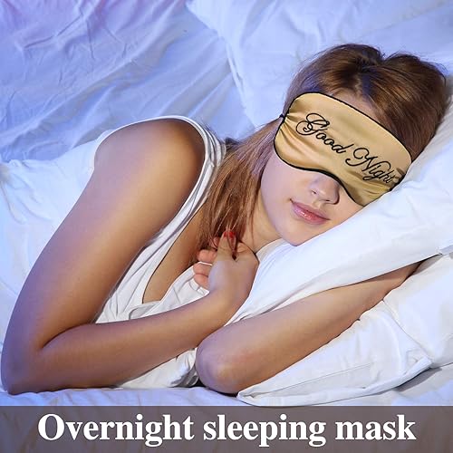 Miniatura 6 de Syhood 6 máscaras de seda para dormir para los ojos, máscara de satén suave, antifaz para dormir, correa ajustable, cubierta de sombra de ojos