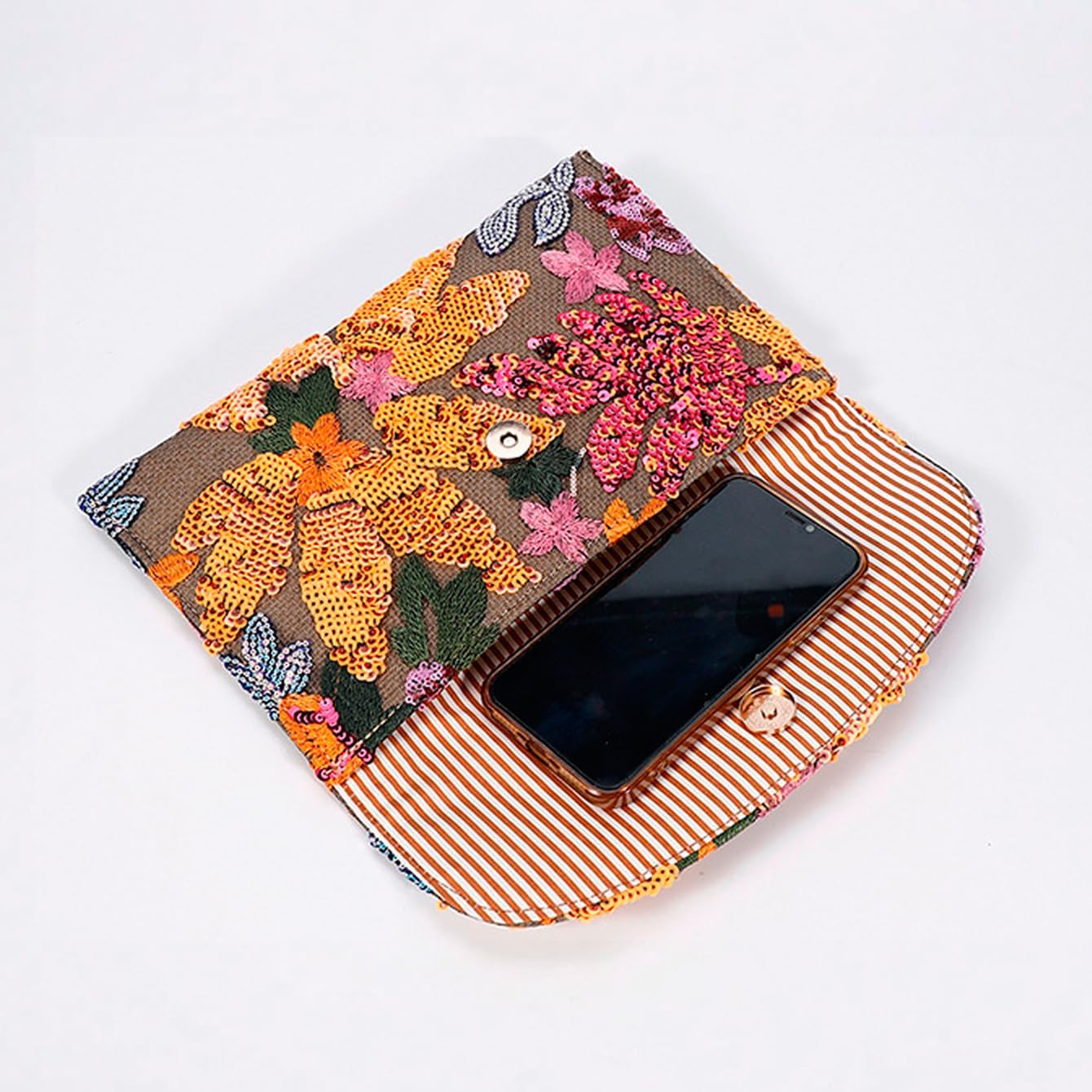 Sequin Embroidered Floral Clutch Purse for Women Envelope Handbag | Bohemian Handmade Bag, Envelope Package for Wedding Evening Events Party Handbags