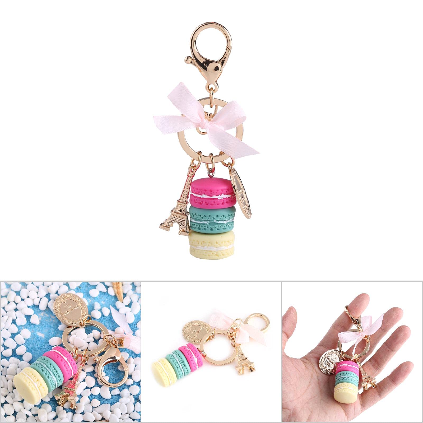 Kleurrijke Bitterkoekje Sleutelhanger Legering Eiffeltoren Sleutelhanger Sleutelhanger Tas Hanger Auto Charm Decoratie Sleutelhanger Totale Lengte 12 Cm (Groente