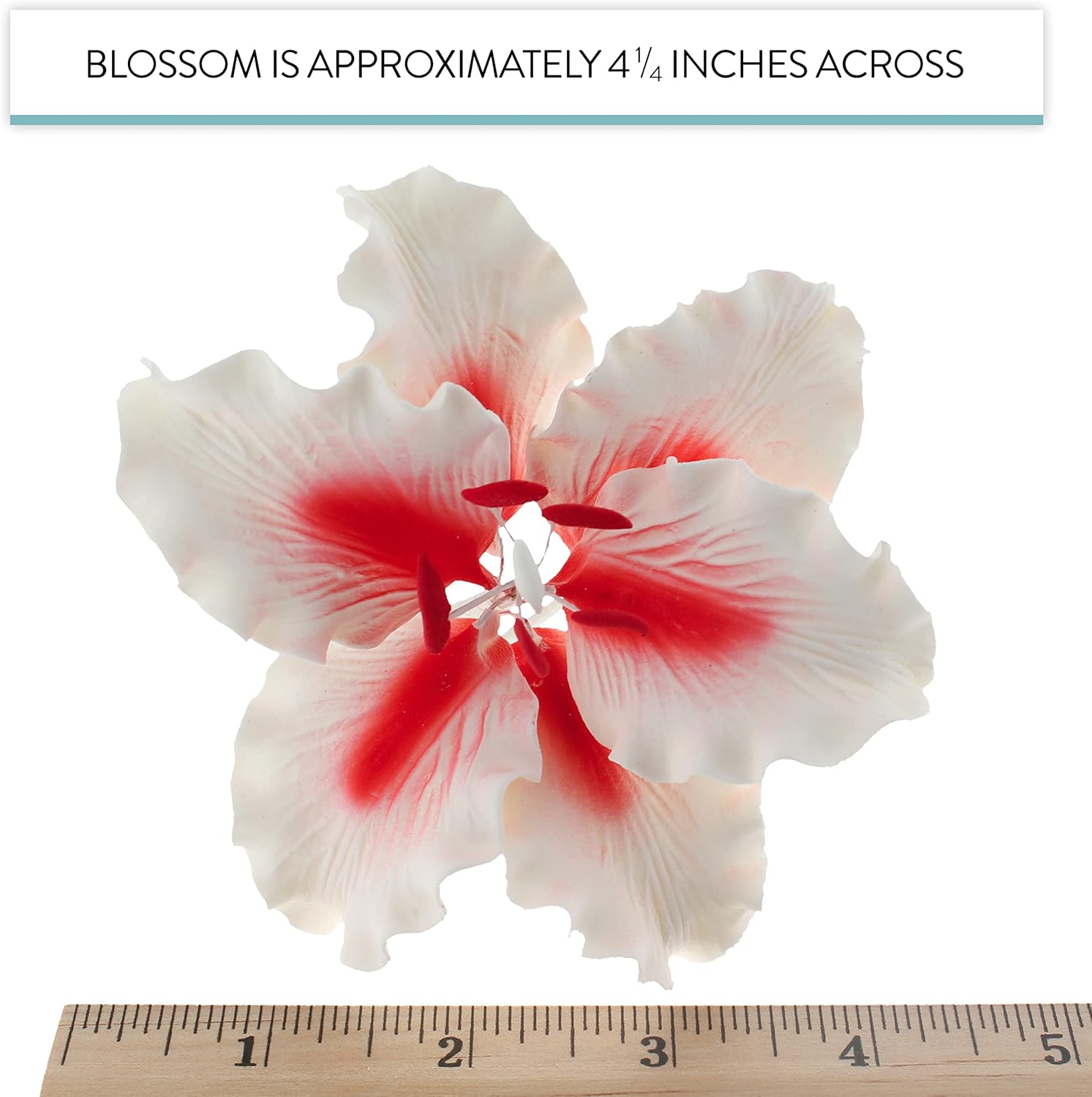 Global Sugar Art Rubrum Lily Sugar Cake Flowers, White with Red, 3 Count by Chef Alan Tetreault