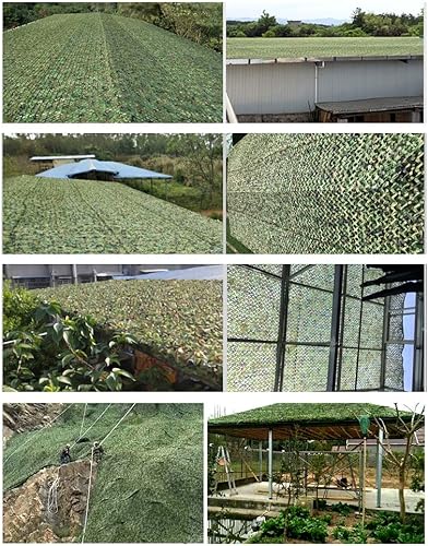 Miniatura 5 de Red de camuflaje verde selva, para acampar al aire libre, caza, militar, para fotografía, fondo, decoración, jardín, valla, parasol, varios tamaños