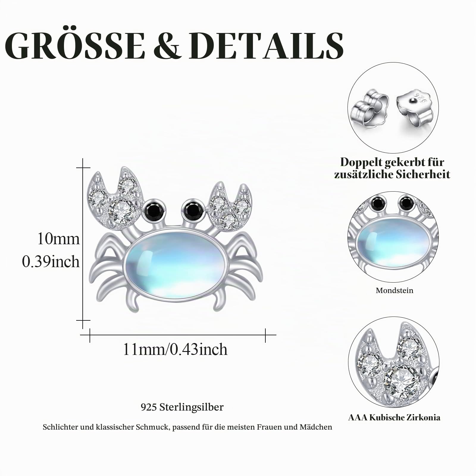 Meerestiere Ohrringe 925 Sterling Silber Wal Octopus Schildkröte Krabben Delphin Orca Wal Ohrstecker Meerestiere Schmuck Geschenke für Frauen