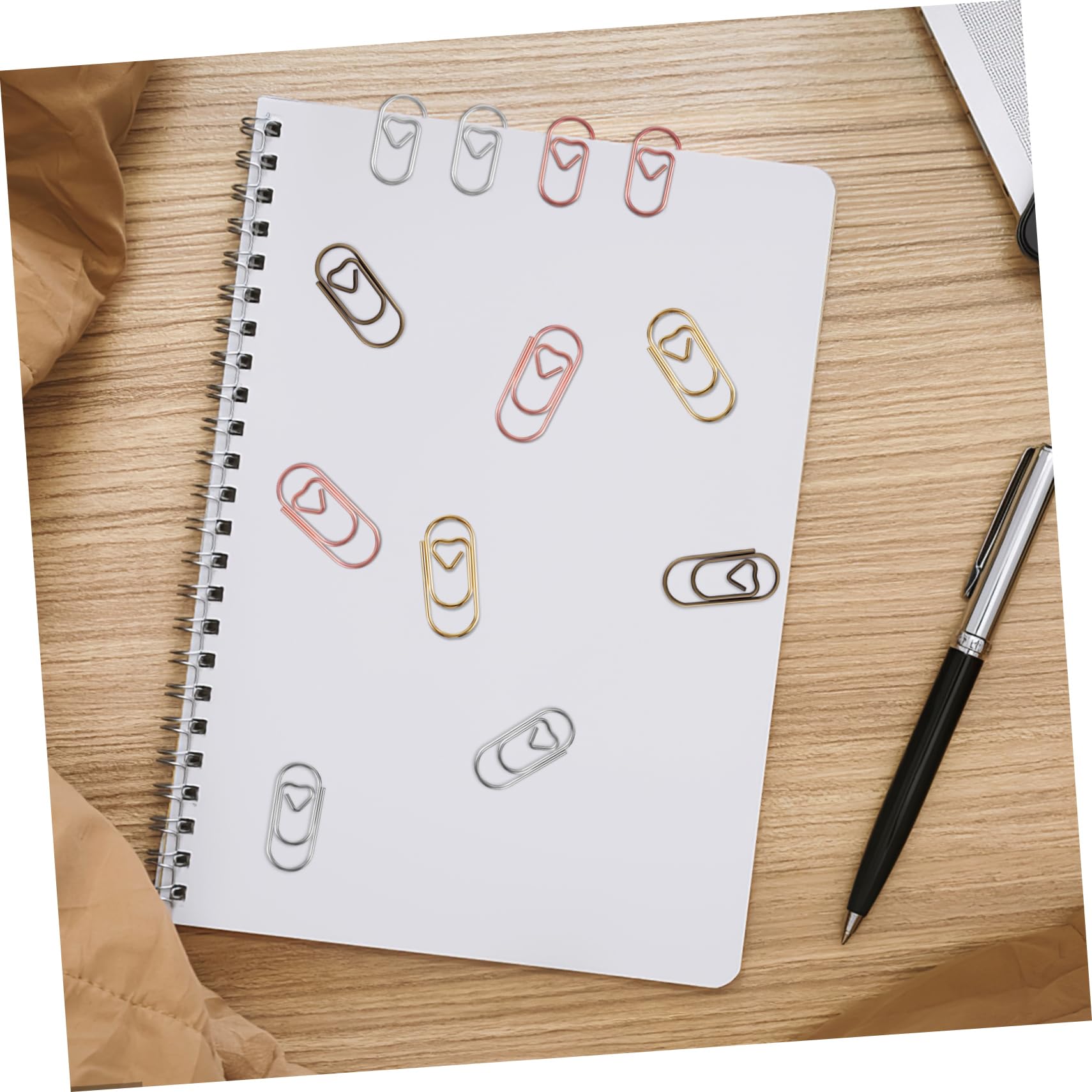 Uonlytech 5 Set Mini Love Paper Clip A Forma Di Colorato Mini Graffette A Cuore Minuscolo Mini Clip Di Carta Graffette Standard Graffetta Per Fogli Misurare Guidato Metallo 200 Pezzi * 5