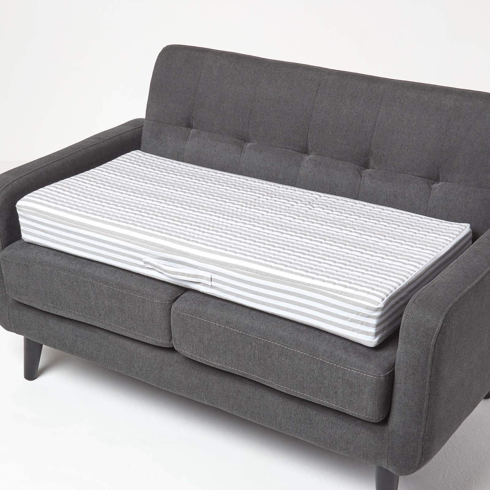 Homescapes Unisex Grey Cotton Orthopaedic Foam 2 Seater Booster Cushion In