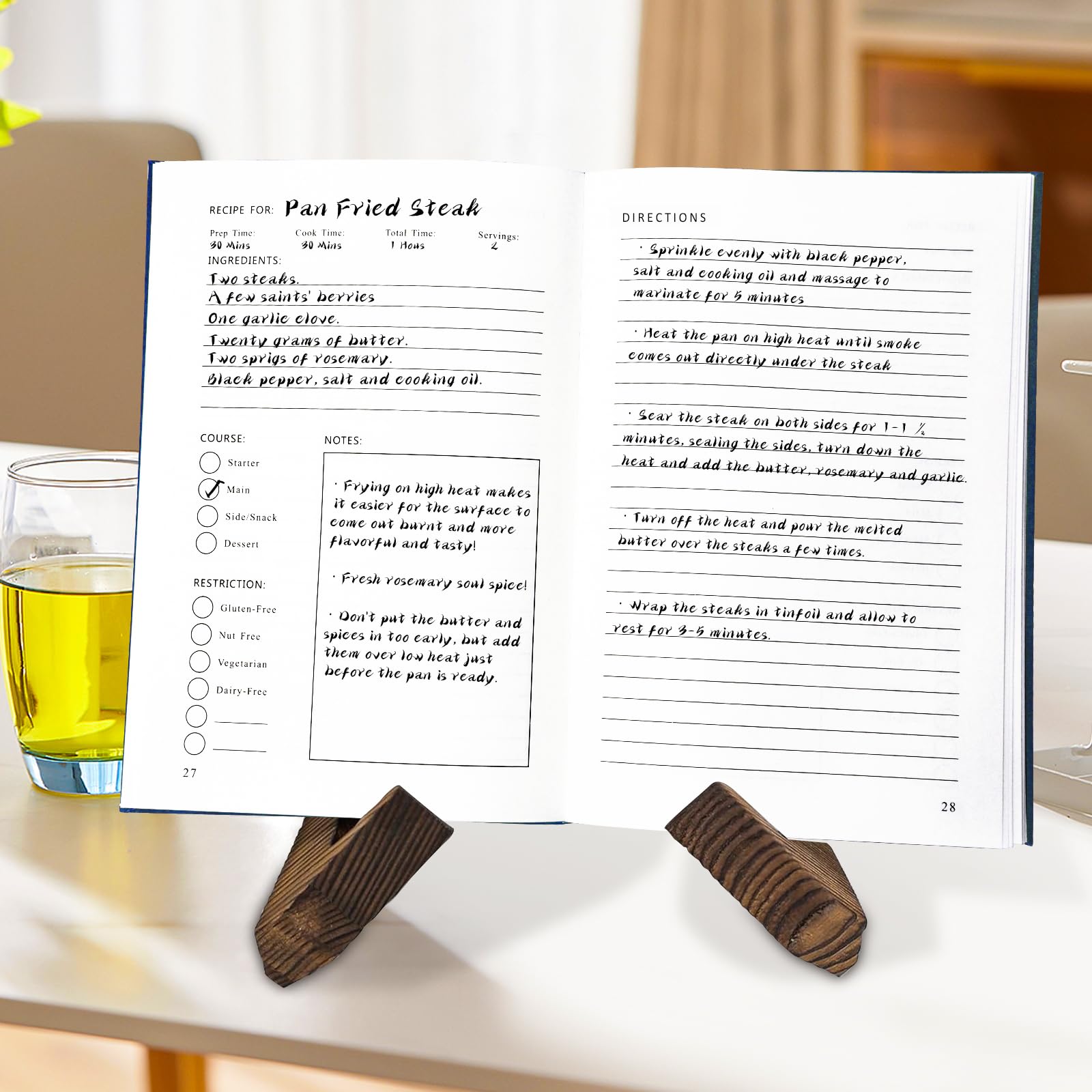 Serrenf Hardcover Blank Recipe Book Perfect Blank