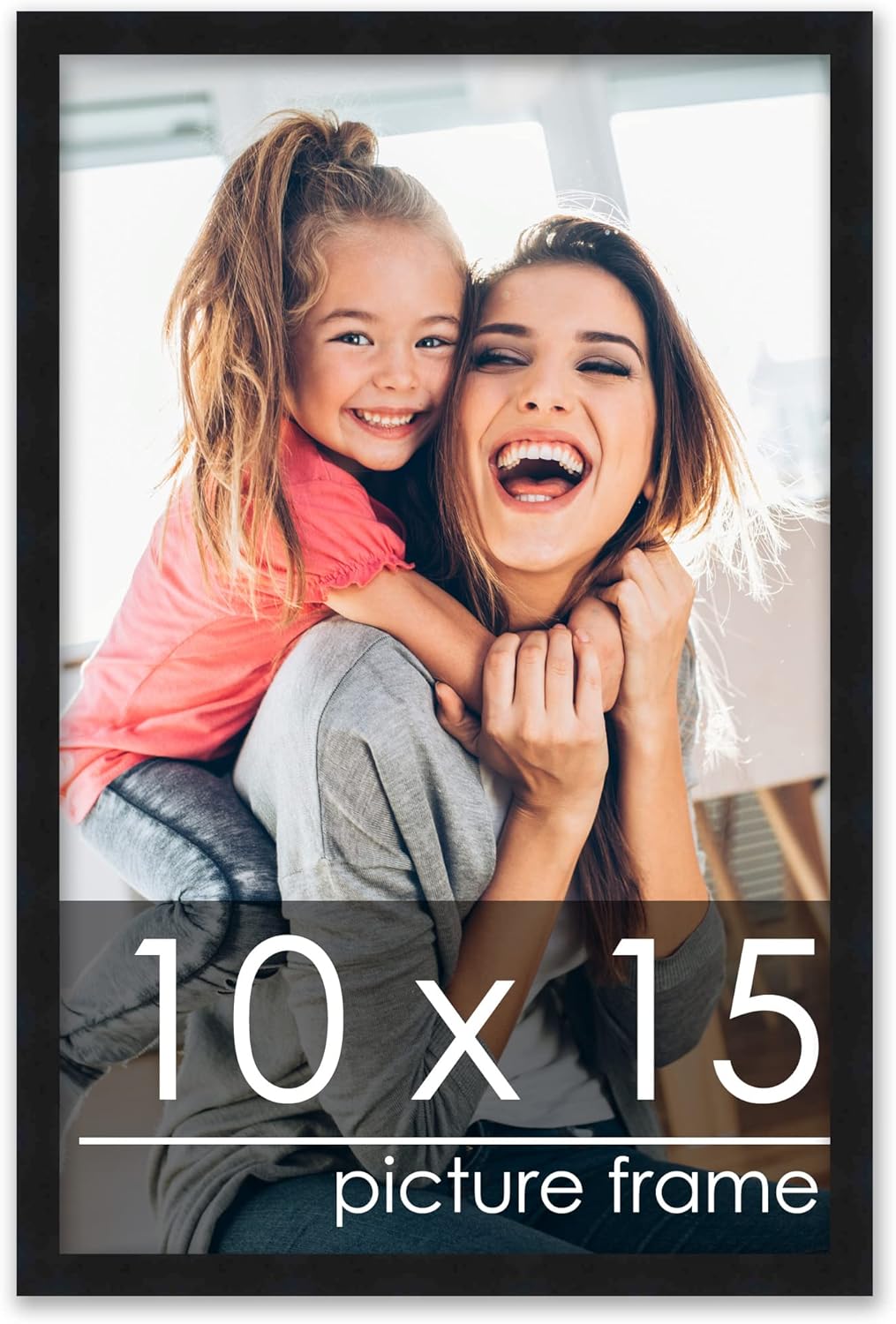 Poster Palooza 10x15 Frame Black Solid Wood Picture Frame | 0.75 Inch Moulding Width | Includes UV Acrylic Plexiglass, Foam Board Backing & Hanging Hardware