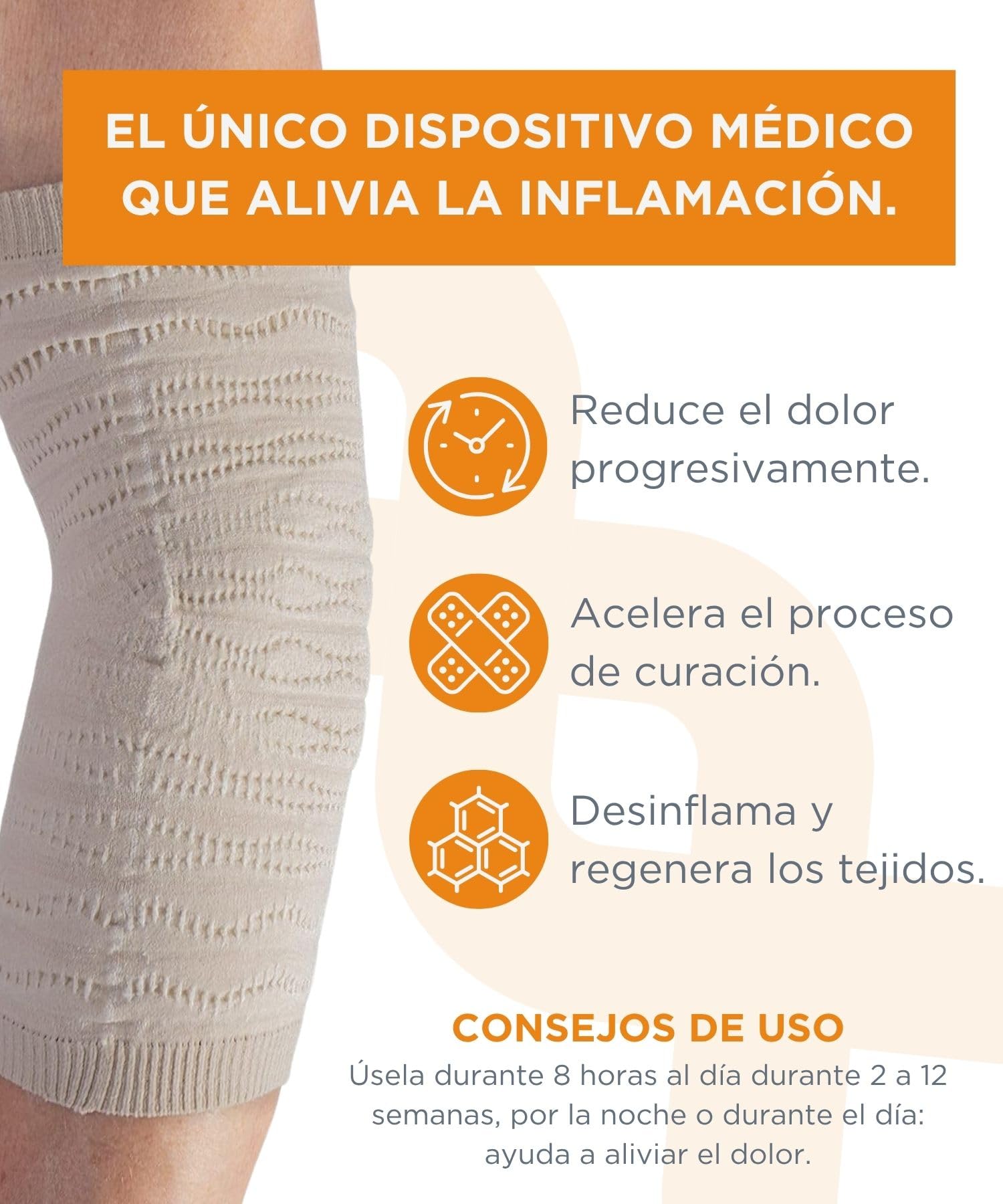 Spikenergy Codera Epicondilitis Hombre, Mujer Electro Magnetoterapia - Codo de Tenista Epicondilitis, Tendinitis, Inflamaciones, Dispositivo Médico Deducible - Made in Italy, Beige S