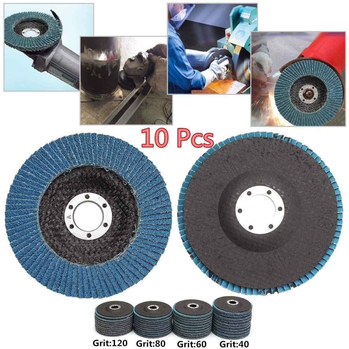 HHRFCS 10 szt. 13000 obr./min Szlifierka kątowa Tarcza listkowa 5 cali 125 mm Tarcze szlifierskie Ostrza ściernicy 40/60/80/120 Grit Narzędzie ścierne (ziarno: 80 Grit)