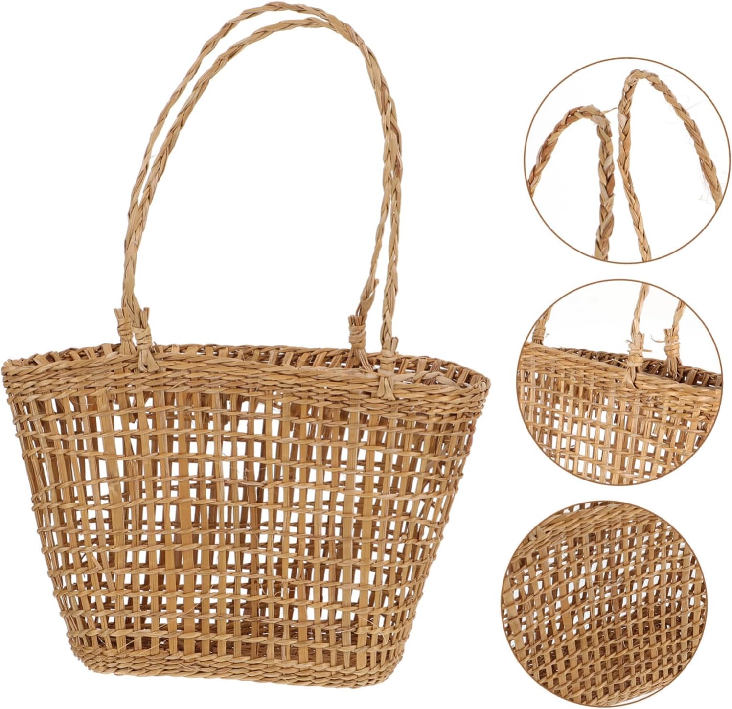 PRETYZOOM Woven Basket for Flower Arrangement and Storage Handheld Craft Decor for Desktop Versatile Small Flower Basket for Home Organization image 2