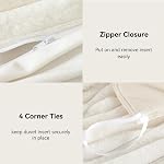 YIKUSH Fluffy Duvet Cover Set Ultra Soft Plush Shaggy Duvet Cover King Size, Warm Flannel Fleece Bed Sets for Winter, 3 Pieces, 1 Duvet Cover & 2 Pillowcases (Striped Pattern, Beige)