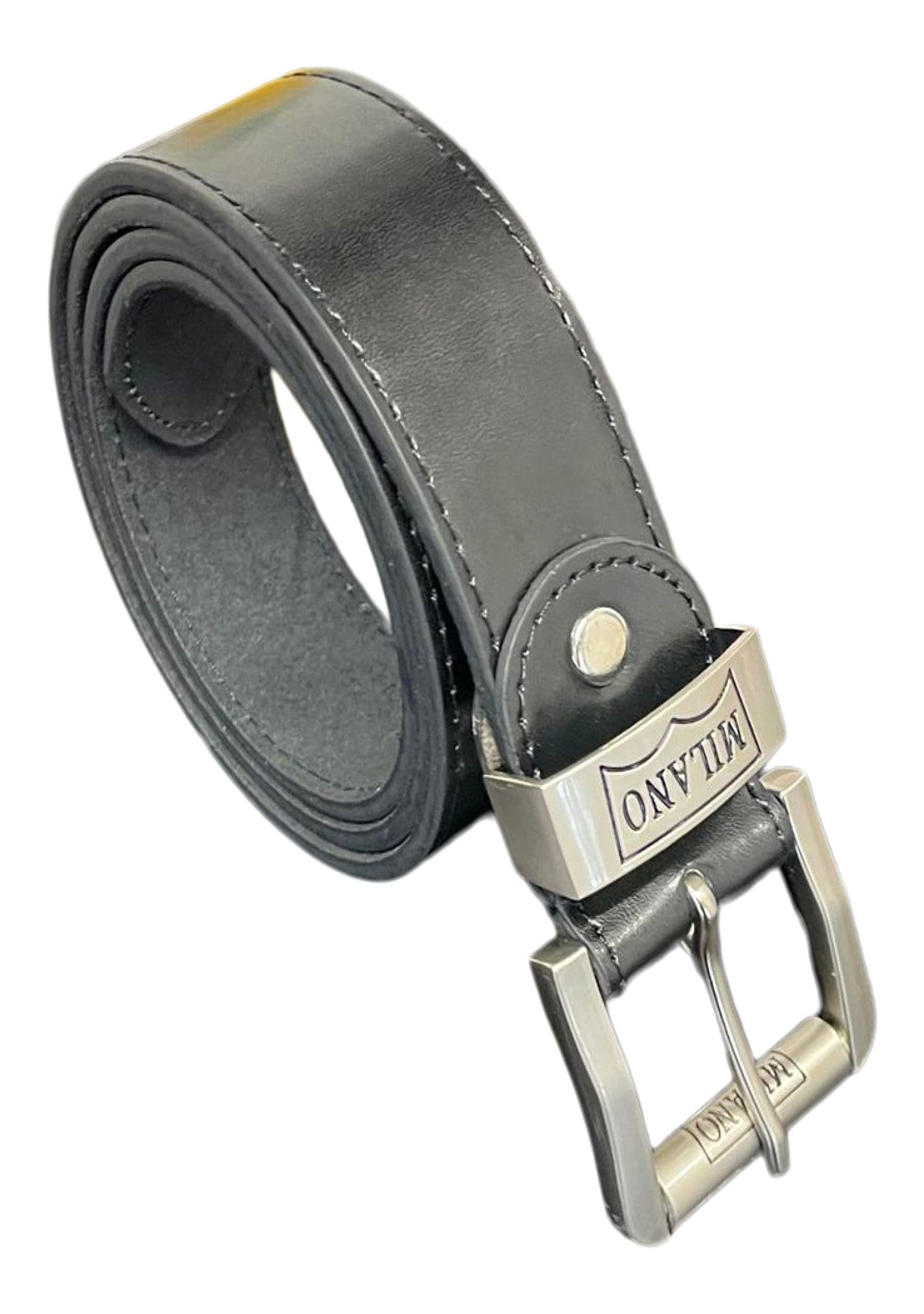 Sobo Leather Men's Black Leather Belt, Jeans Or Trouser Belts For Sturdy Roller Buckle (, Xl)