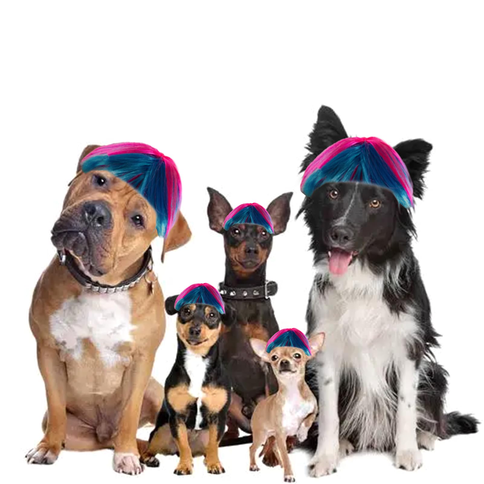 Cat Wigs Dog Brown Wig Dog Short Curly Hair Braids Pet Brown Funny