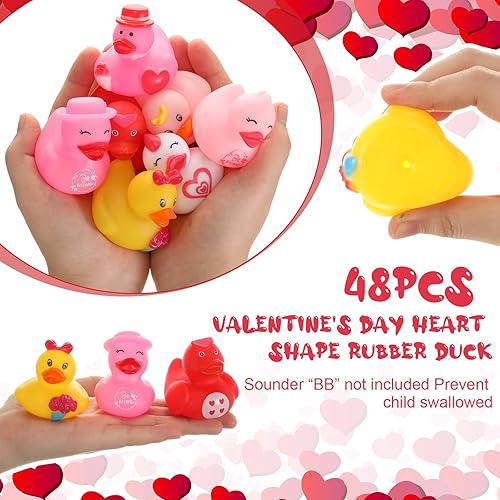 Miniatura 3 de Simgoing Patos de goma de San Valentín de 2 pulgadas a granel para el día de San Valentín pequeños patos de goma para piscina, bañera, juguetes de