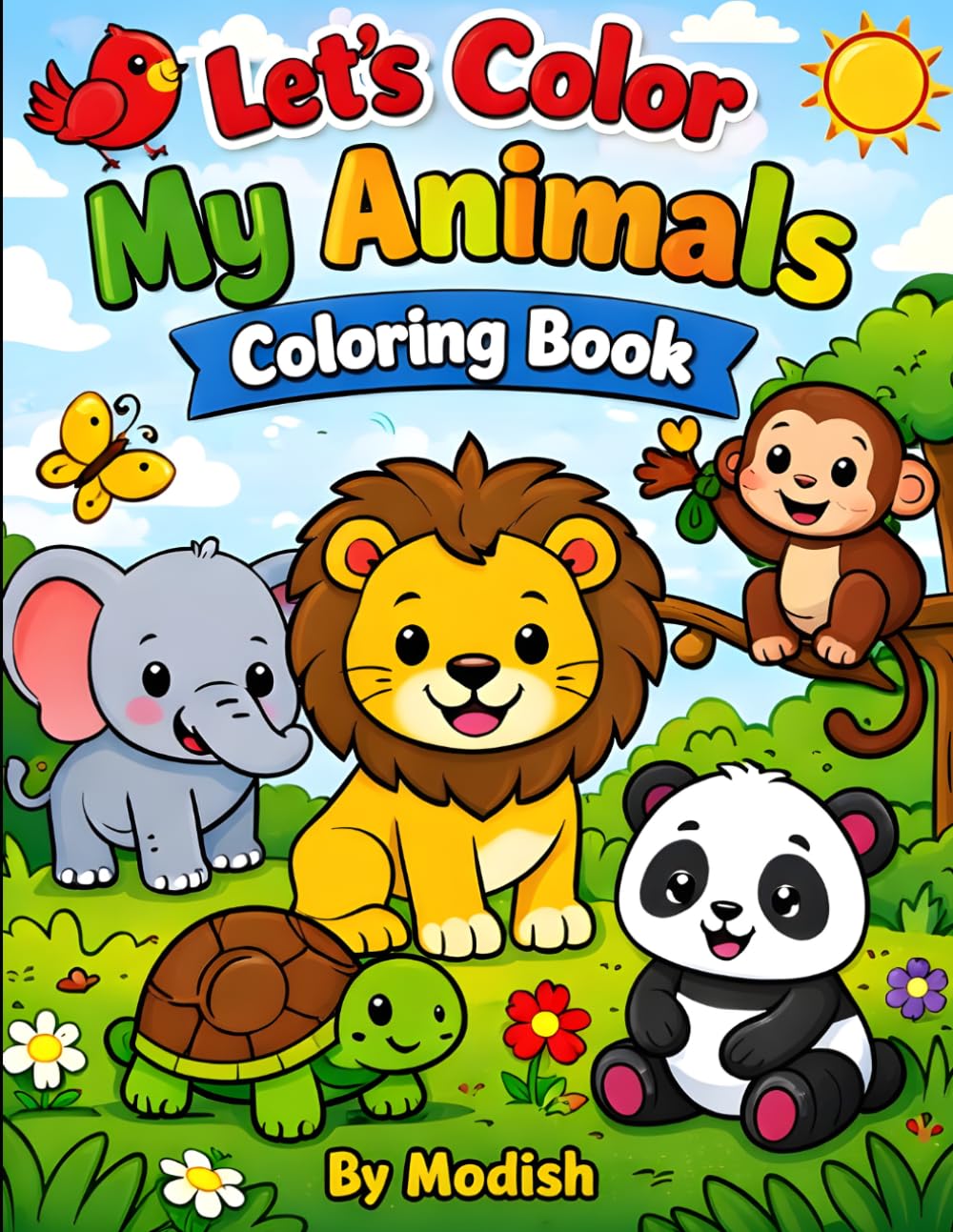 Let's Color My Animals Coloring Book: Fun and Easy Cute Animals to Color