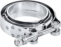 EVILENERGY V-Band Clamp with Male Female Flanges Stainless Steel 2" & 2.5" Exhaust Turbo Downpipe Connector