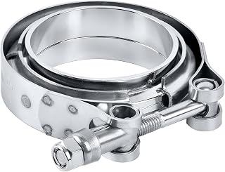 EVILENERGY V-Band Clamp with Male Female Flanges Stainless Steel 2" & 2.5" Exhaust Turbo Downpipe Connector