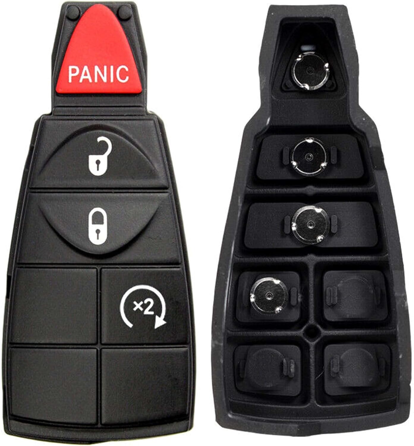 Lot of 1x New Replacement Key Fob Fobik Rubber Button Compatible with & Fit for RAM Chrysler Dodge Jeep
