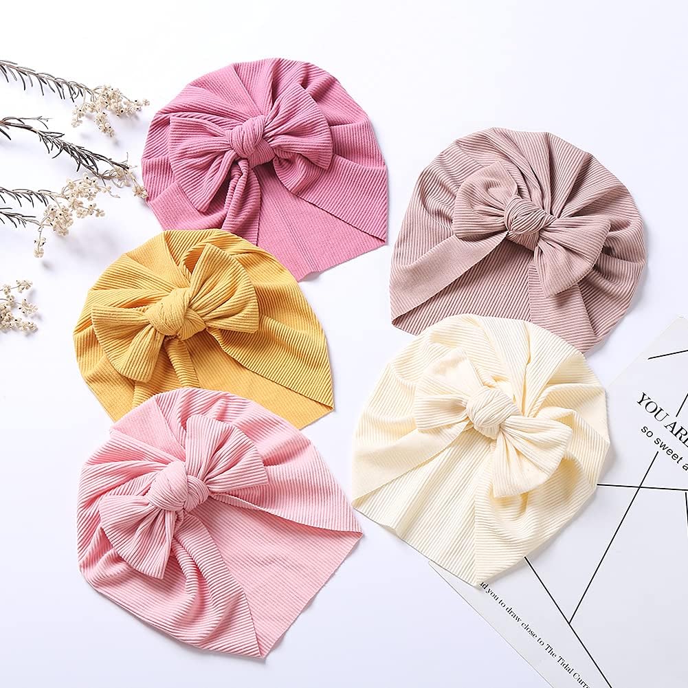 Baby Turban Big Hair Bow Baby Hat Baby Girl Soft Beanie Cap Newborn Infant Toddler Kid Headwrap - Image 3