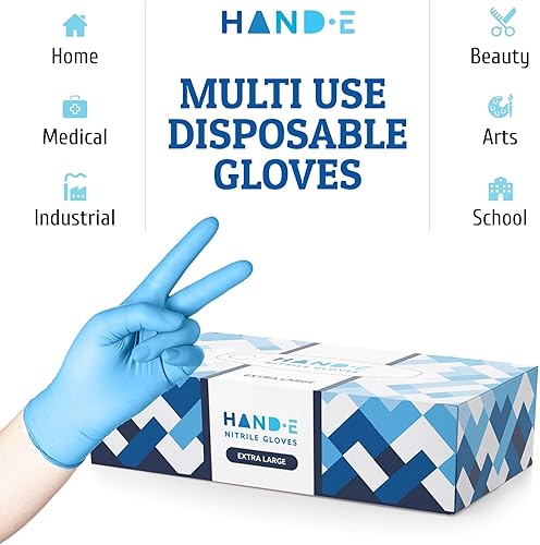 Miniatura 8 de Hand-E Touch Disposable Nitrile Gloves 1000 Count Case - Latex Free, Powder Free, Surgical Medical Exam Gloves -Bulk Supply