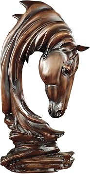 Touch of Class Horse Solitude Sculpture Brown - Detailed Depictions, Equine Aesthetic, Resin Figurine Statues - Horses Sculpture Decor for Office Table, Bedroom, Guest Room - Measures 16 Inches High