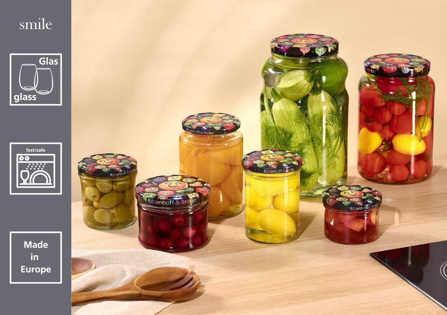Ritzenhoff & Breker Smile Vorratsgläser 2er Set | 230 ml - Rund