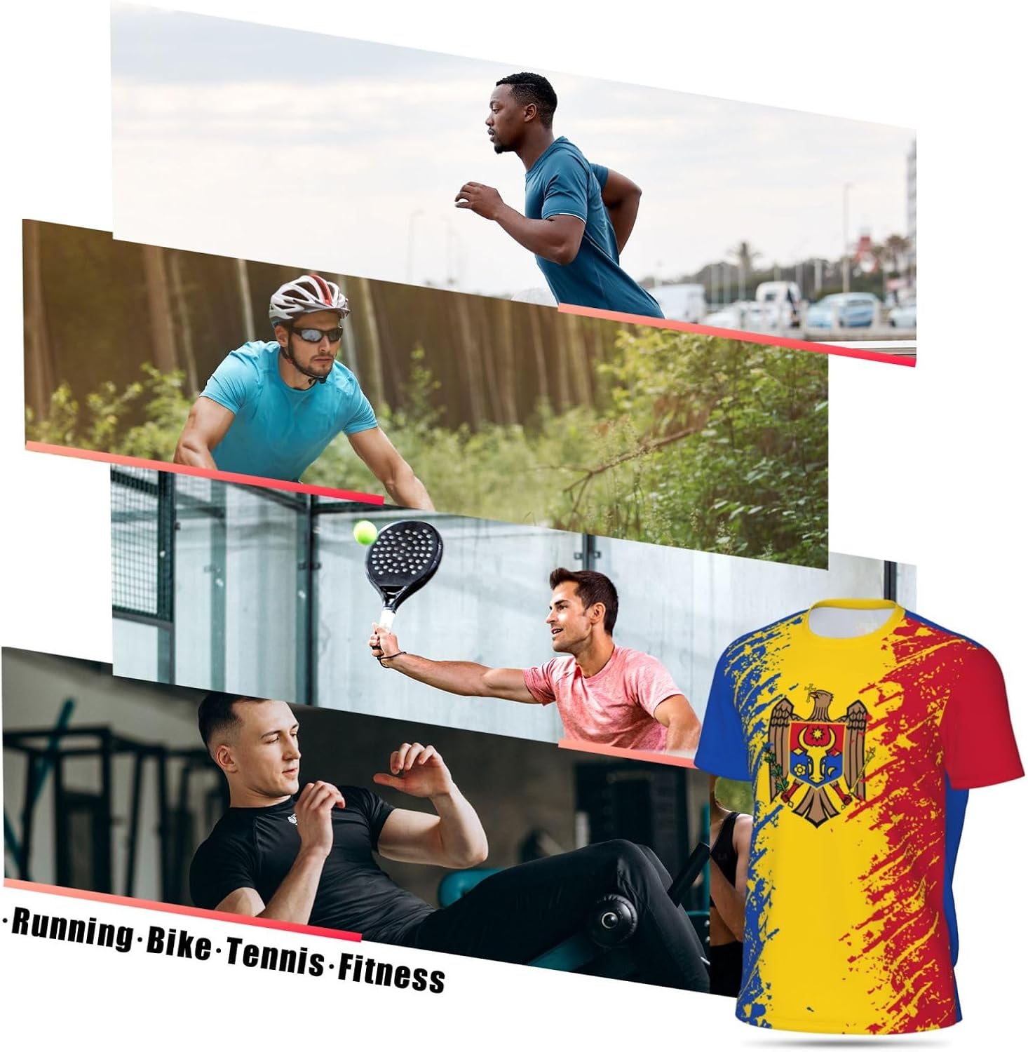 Moldova Flag Sports Jersey Mesh T-Shirt 3D Print for Running Cycling Soccer Fans Fitness Shirts