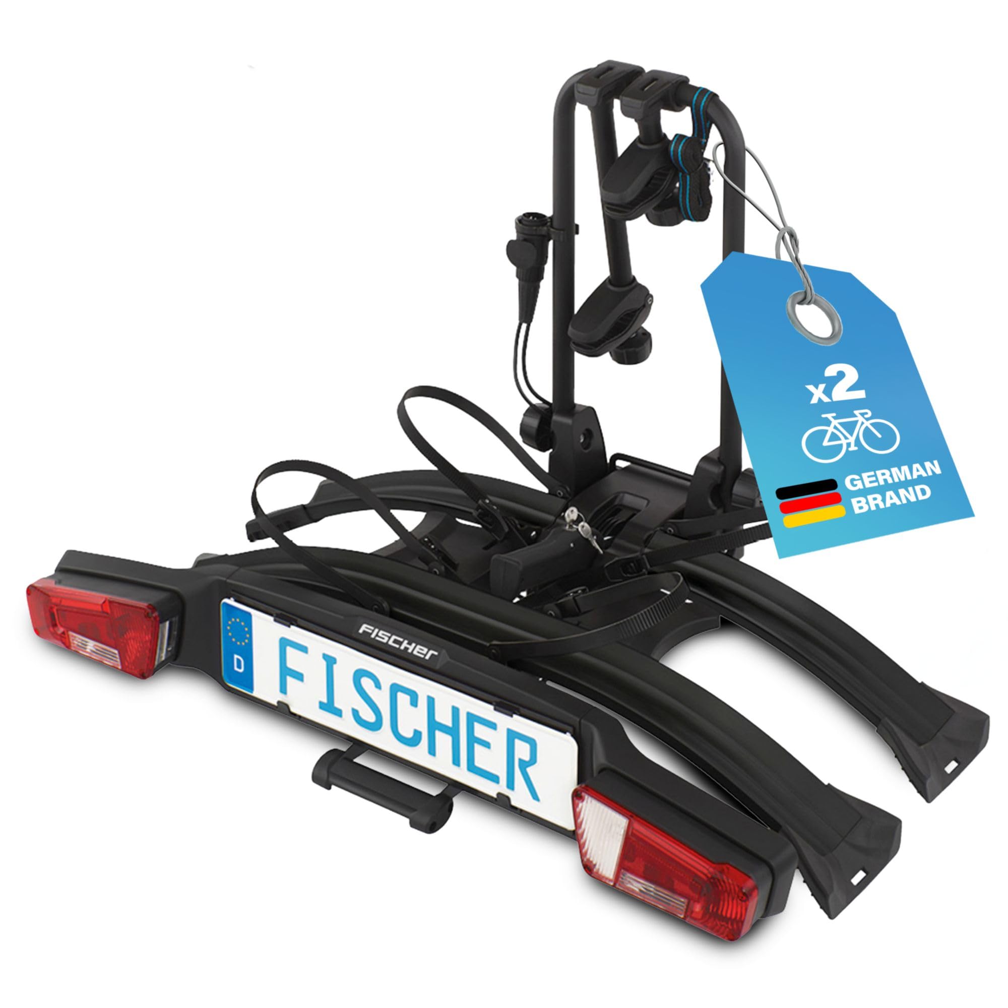 FISCHER Portabicicletas RoadLine Black para Embrague, portabicicletas para Coche, premontado, bloqueable, hasta 60 kg, Color Negro