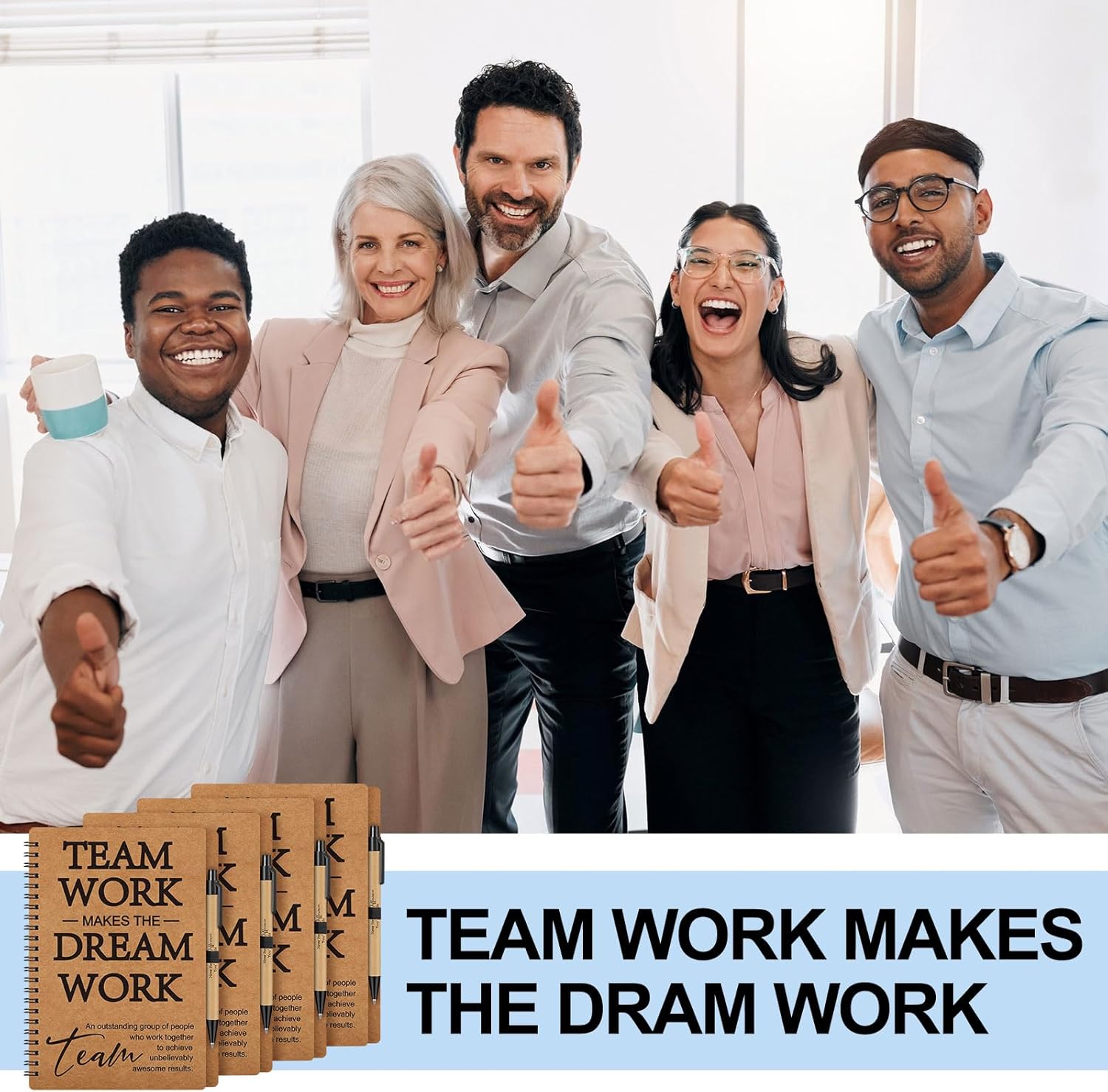 Sinload 10 Sets Employee Appreciation Gifts Bulk Inspirational Notebooks with Motivational Pens Thank You Bulk Gift for Coworkers Staff Volunteer Teachers Nurse