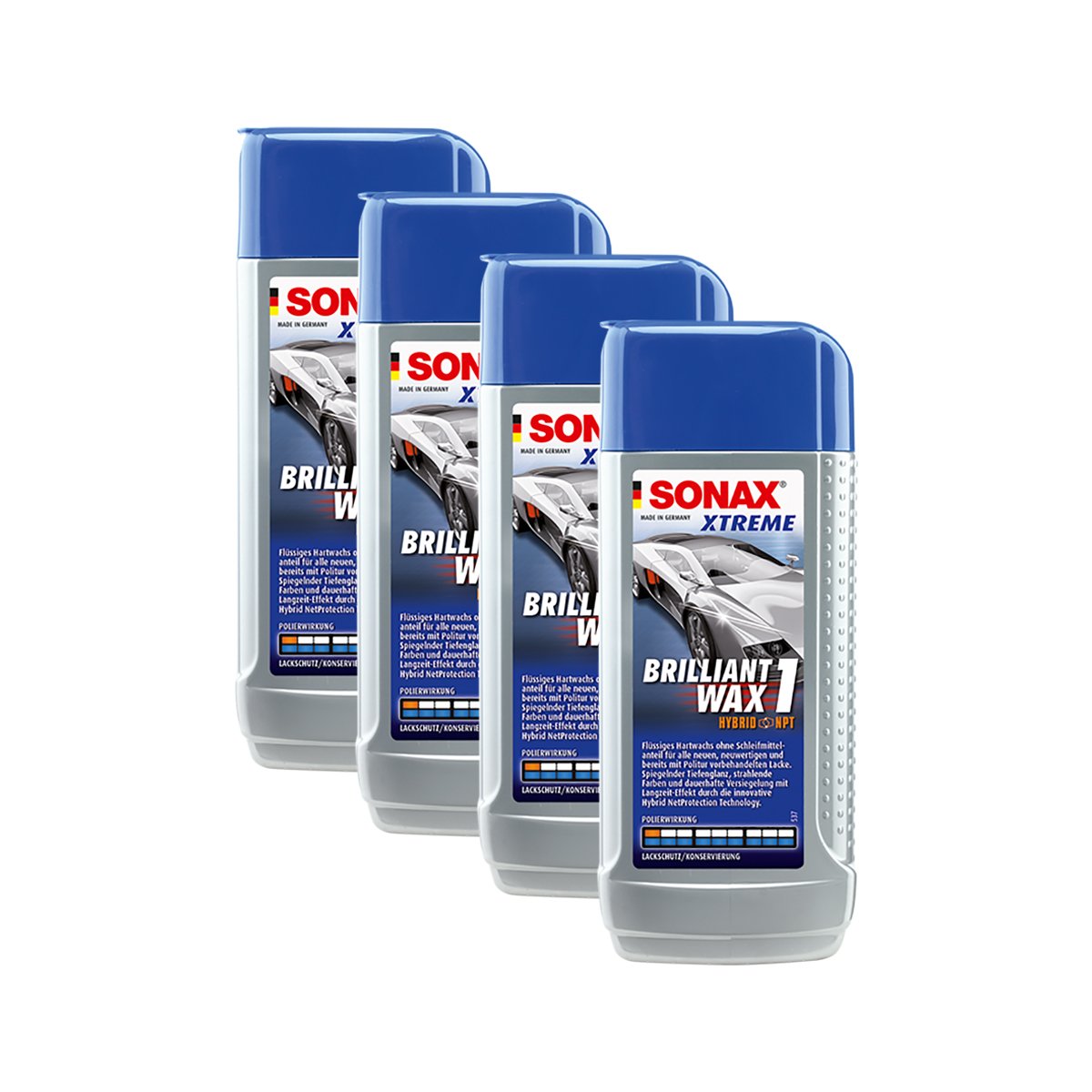 SONAX 4X 02011000 Xtreme BrilliantWax 1 Hybrid NPT wosk twardy w płynie 250 ml