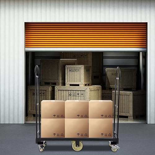 Miniatura 8 de TFCFL U-Boat Plataforma de camión Dolly 64.6 pulgadas de largo x 15.7 pulgadas de alto Q235 de acero Q235 Plataforma resistente con ruedas Carrito