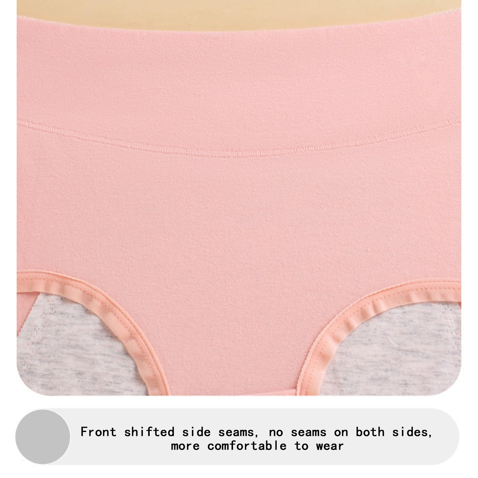 Mujeres Sólido Bragas Cómodo Tallas Grandes Ropa Interior Cintura Alta No Show Slips Sin Costuras Calzoncillos Pack 2/3/4