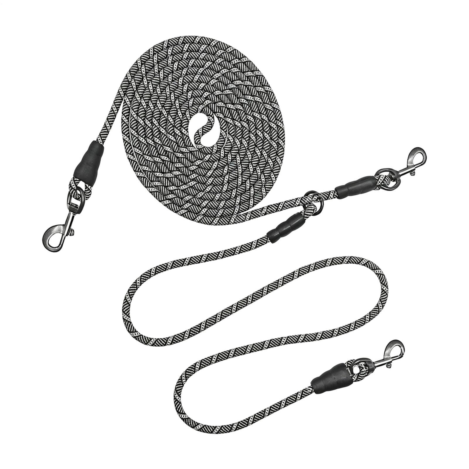 Cable de amarre para perros doble de 6 metros correa reflectante para camping y jardín