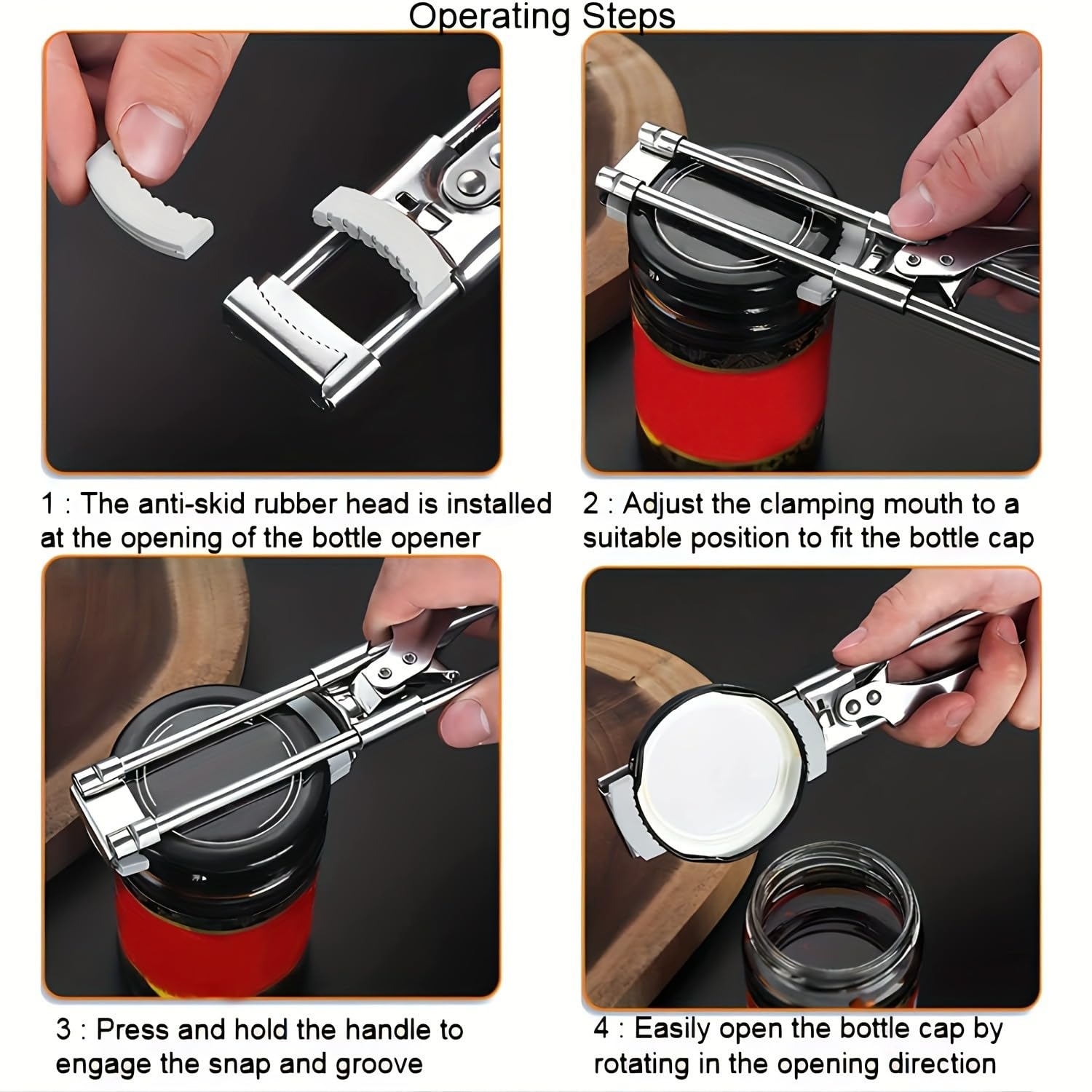 Apriscatole manuale nero, apriscatole in acciaio inox, per birra, lattine, bevande, piccolo apribottiglie per campeggio e viaggi (nero